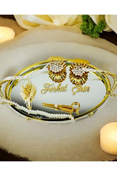 CyzHome Infinity Gold Stylish Promise Engagement Ring Tray
