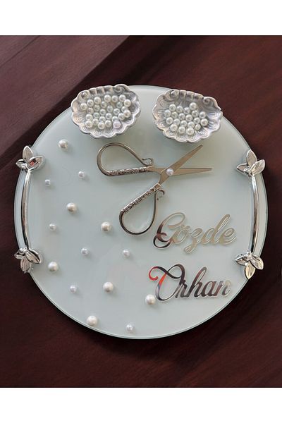 CyzHome Beloved Silver Round Promise Tray