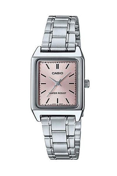 Casio Pink Dial Women's Wristwatch with Silver Color Guaranteed