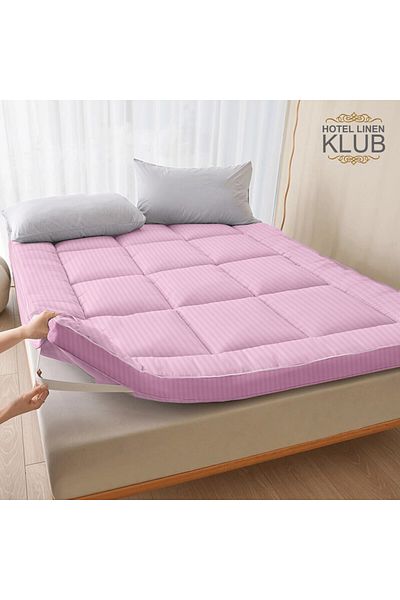 Hotel Linen Klub غطاء مرتبة 700 جرام لكل متر مربع - ألياف ناعمة وصلبة وسميكة للغاية وأشرطة مرنة للغاية
