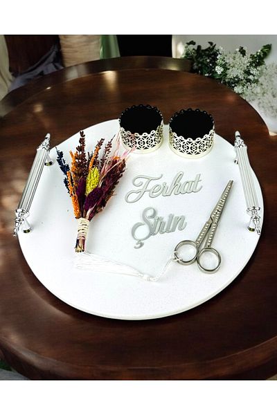 CyzHome Adoration Polyester Silver Promise Engagement Tray
