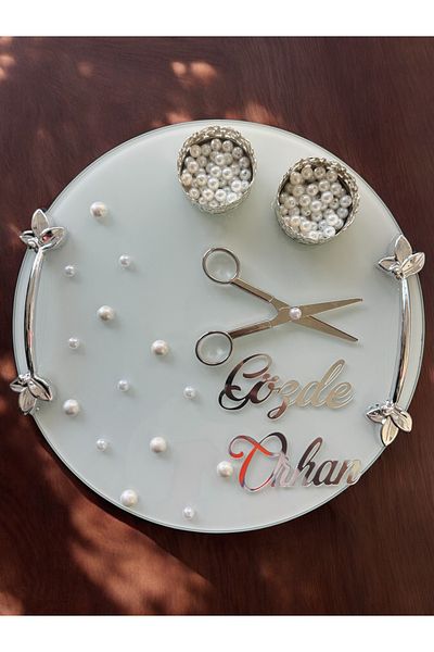 CyzHome Beloved Silver Round Promise Tray