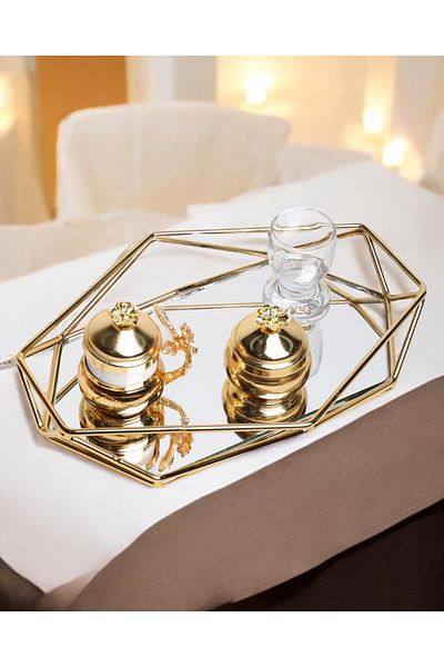 CyzHome Elation Gold Prism Engagement Coffee Tray