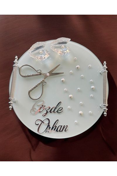 CyzHome Beloved Silver Round Engagement Tray