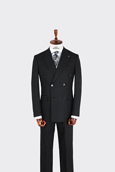 Kadir Büyükkaya Kırlangıç Yaka Kruvaze Erkek Takım Elbise-KAX1257S