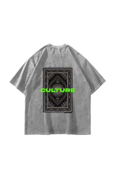 Sekizbiraltı Culture Ethnic Printed Oversize Unisex Premium πλενόμενο λευκό μπλουζάκι