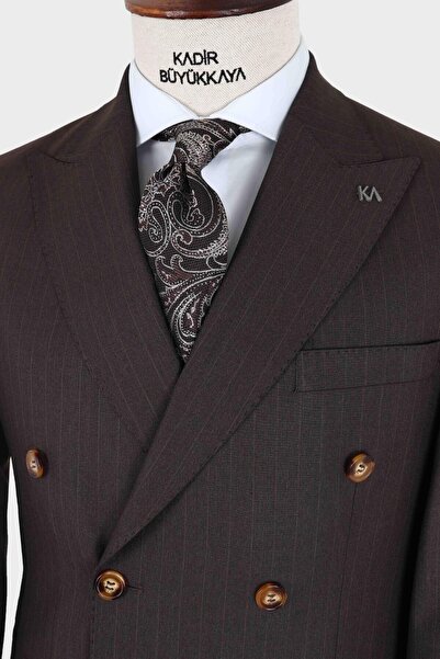 Kadir Büyükkaya Kırlangıç Yaka Kruvaze Erkek Takım Elbise-KAX1257S