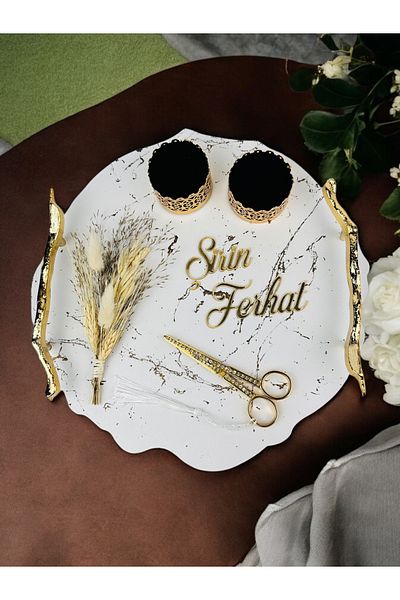 CyzHome Devotiony Patterned Polyester Engagement Tray