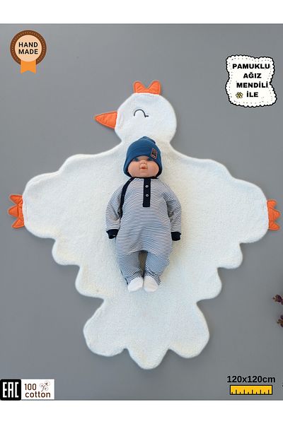 Bebella Wellsoft Plush Lamb Fabric Winter Baby Blanket - Multi-Purpose Little Bird Baby Blanket - 120X120Cm