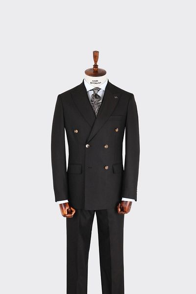 Kadir Büyükkaya Swallow Collar Double Breasted Men's Suit-Kax1257S