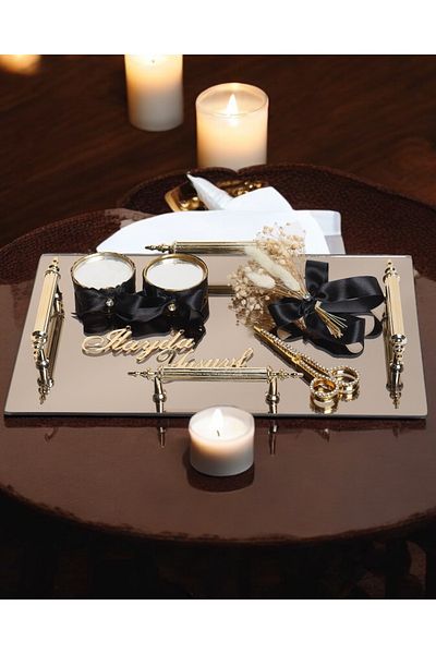 CyzHome Reverence Gold Promise Tray