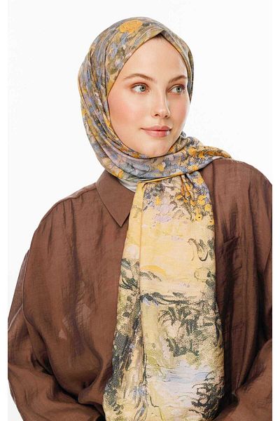 VALORSCARF Santra Pattern Cotton Silk Shawl