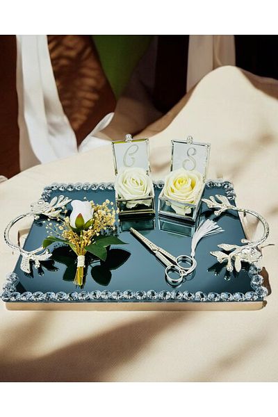 CyzHome Serenity Silver Promise Engagement Tray