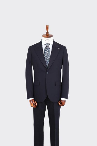 Kadir Büyükkaya Two Button Swallow Collar Men's Suit-Kax1395S