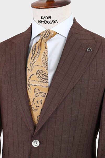 Kadir Büyükkaya Kırlangıç Yaka İki Düğmeli Erkek Takım Elbise-KAX1370S