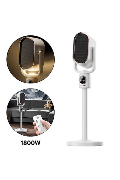 Generic Electric smart heater rotating fan with light and remote control 1800W