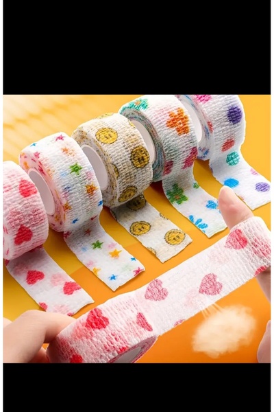 EMKSHOP Çok Renkli Kendinden Yapışkanlı Bandaj, Parmak Eklem Koruma Bandajlar...