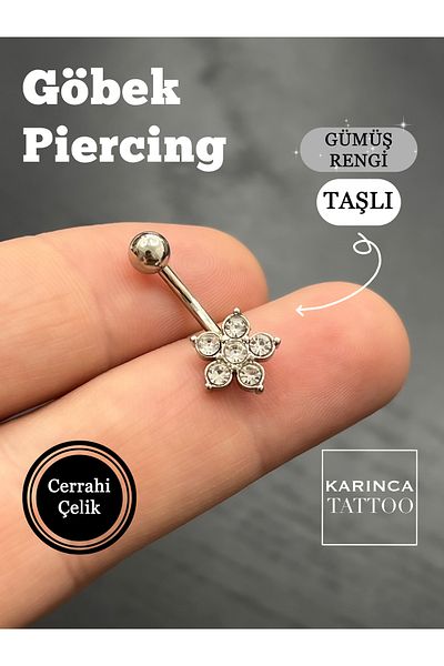 Karınca Piercing Daisy Zircon Stone Navel Piercing