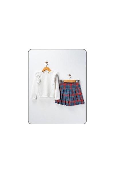 Carino Carino 185-01-25 - Pleated Skirt, Ruffle Accessories, Fuluz Girl Skirt Suit 5-8 Years