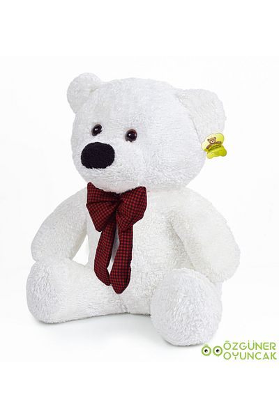 Özgüner Oyuncak Plush Teddy Bear with Bow Tie – Sitting Bear Toy Gift for Kids