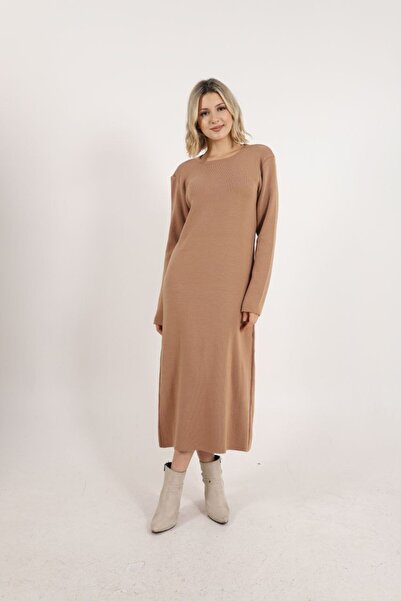 ALCHON Biciklistička haljina sa okruglim izrezom, dugim rukavima, midi dužine...