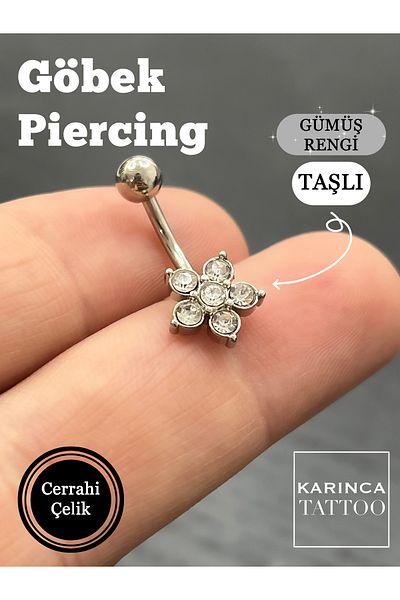Karınca Piercing Daisy Zircon Stone Navel Piercing
