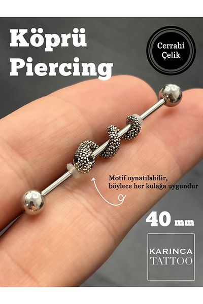 Karınca Piercing Jewelled Snake Snake Quality Industrial Ear Bridge Piercing