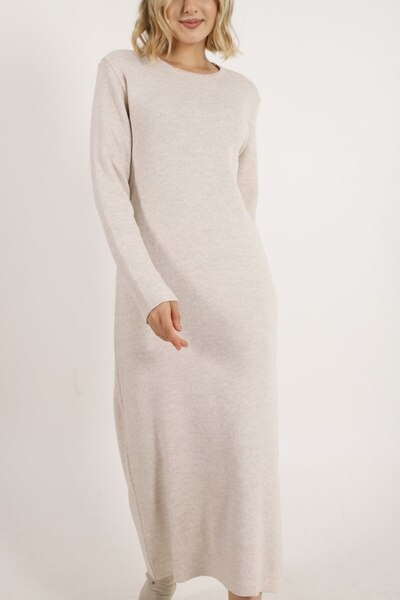 ALCHON Велосипедний круглий комір, довгі рукави, середньої довжини, базовий, простий, зимовий трикотажний сукня