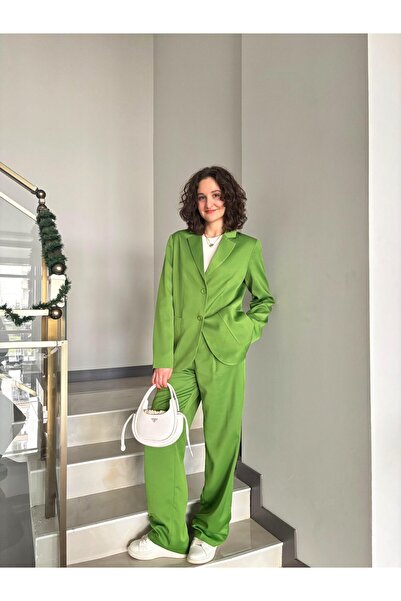 Butik Blazer Ceket Palazzo Pantolon Takım