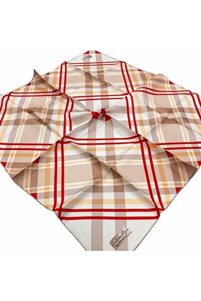 LA BOUTIQUE Eșarfă din mătase Tivil cu model bej 1963 - 01