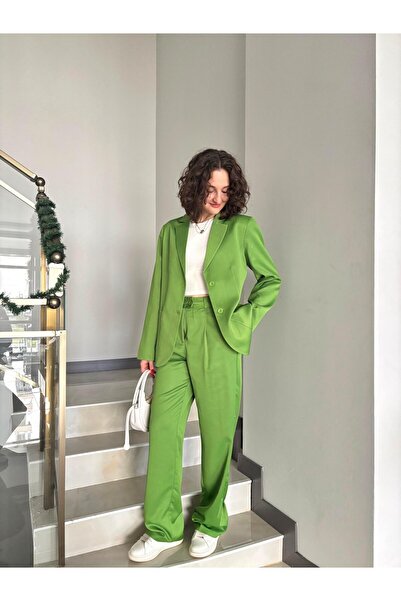 Butik Blazer Ceket Palazzo Pantolon Takım