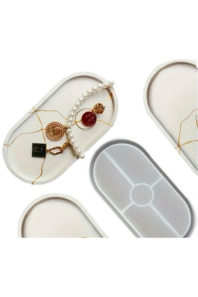 SİLİKON Epoxy Oval Silicone Mold - Oval Presentation Tray Mold