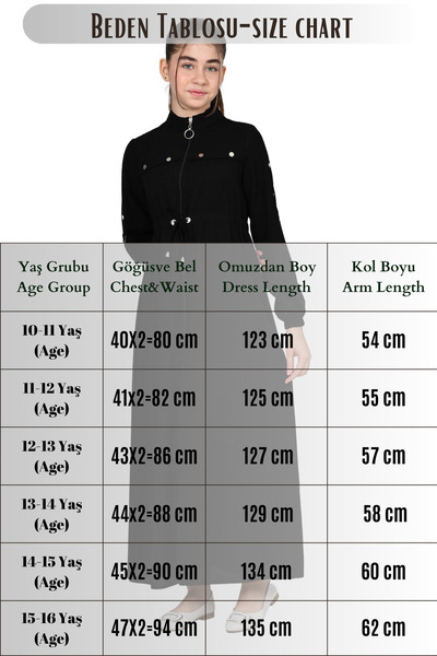 Asortix Довга кришталева сукня з крепового хіджабу Abaya для дівчинки