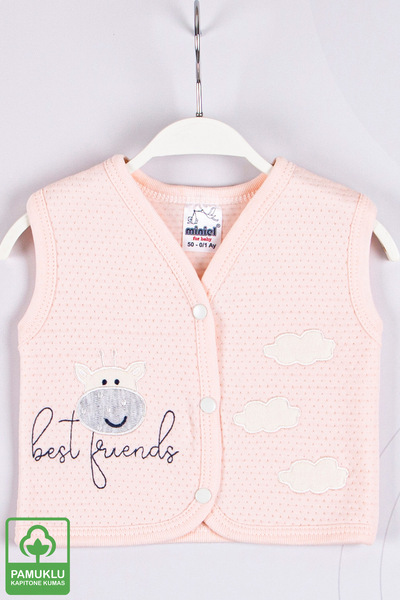 Miniel Baby Girl Cloudy Cow Embroidered Organic Cotton 1-3-6-9 Months Quilted...