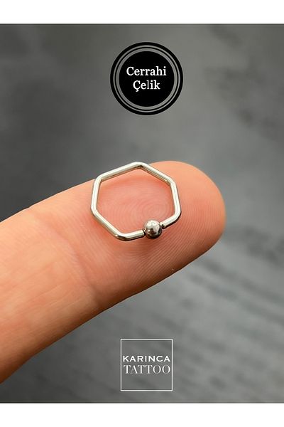 Karınca Piercing Hexagonal Ring Ear Piercing
