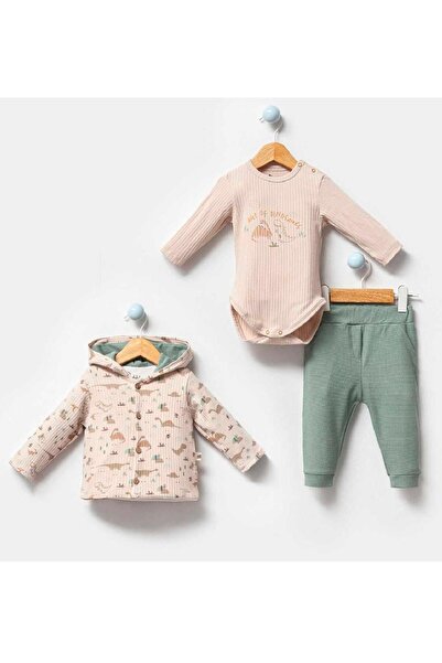 Ufuk Çizgisi UNISEX 6/12 AY DİNOZOR HIRKALİ KAPŞONLU TK