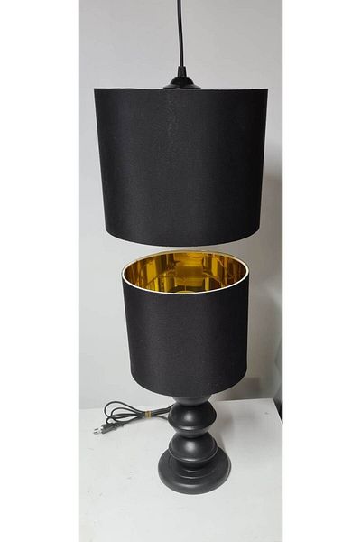 TEKAY AYDINLATMA Black Gold Chandelier Lampshade Set