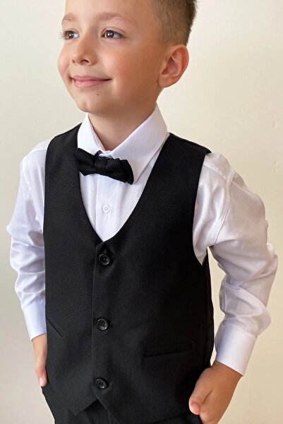 Tiril Tiril Black Bow Tie Suit for Boy - with Jacket and Vest