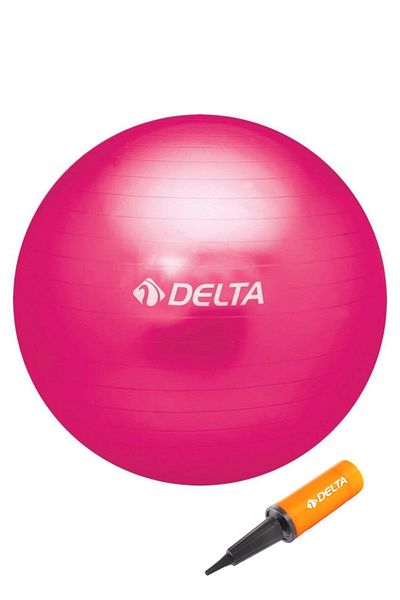 Delta 85 Cm Deluxe Fuchsia Pilates Ball and Pump Set - 180 Cm and 200 Cm Height Range