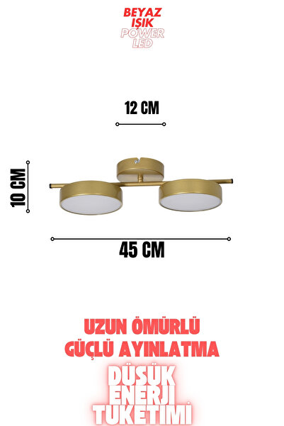 Modavize Tual Salon Yatak Odası Giyinme Odası Mutfak Beyaz Işık Ledli Eskitme Renk 2 Li Led Avize