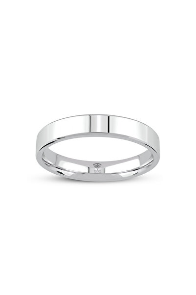 TAM GOLD KUYUMCULUK 925 Ayar Gümüş Kesme Pahlı Alyans, Nişan Yüzüğü - 4mm