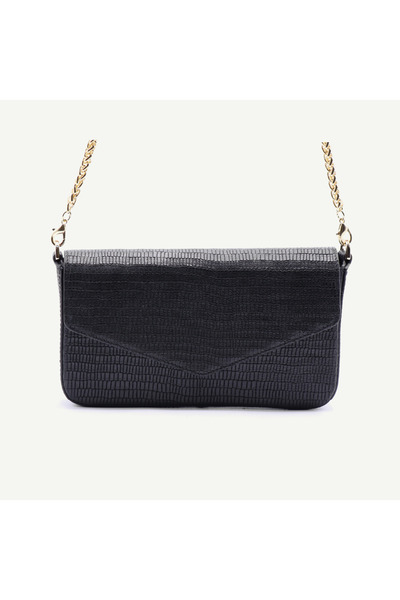 Uderra Leather حقيبة كتف جلدية أصلية سوداء من جلد طبيعي من أوديرا للنساء - S1...