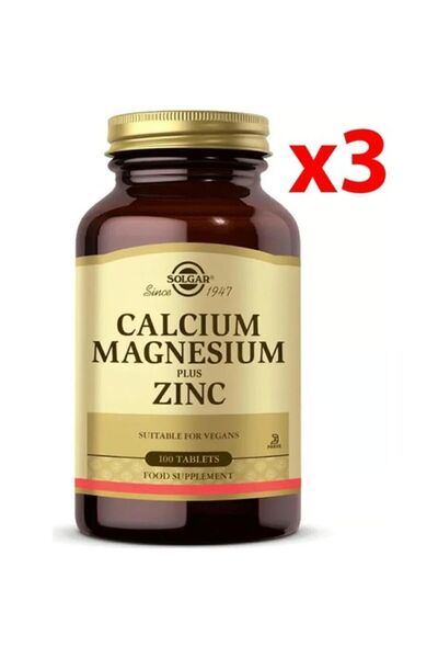 Solgar Calcium Magnesium Plus Zinc 100 Tablet 3 Adet