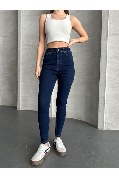 Linarose Pantaloni negri, skinny, skinny, pentru femei, blugi, blugi pentru femei, care nu se estompează