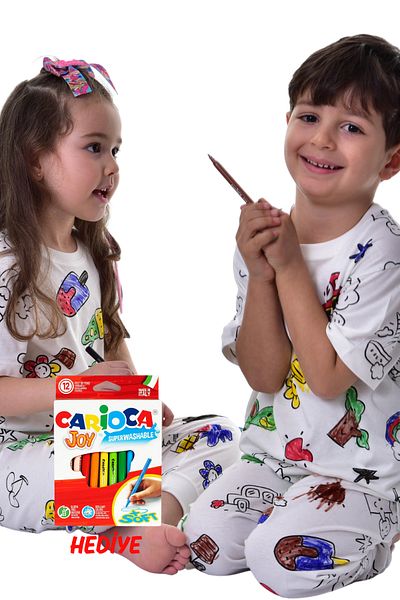 ZUZUNGA Cele mai drăguțe figurine pot fi vopsite cu un creion special Seturi de pijamale pentru copii (Set de 12 creioane Cadou)