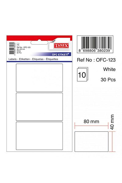 Tanex White Label Size: 80×40 Mm Ofc-123