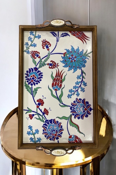 eporselen صينية عرض مصنوعة يدويًا (25 سم × 40 سم)