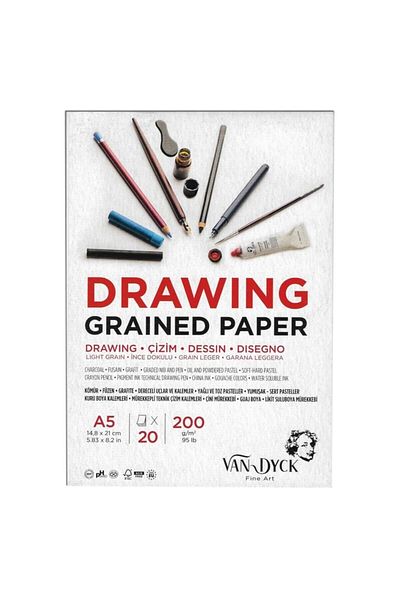 Alex Schoeller Vandyck A5 200 Gr. 20 Yp Textured Drawing Block - Vd20015