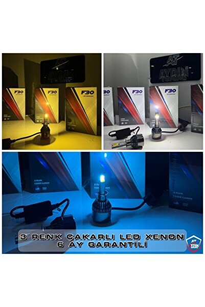 at aydın tuning H1 ÇAKARLI 3 RENK LED XENON / SARI + BEYAZ + BUZ MAVİ 15.000 ...