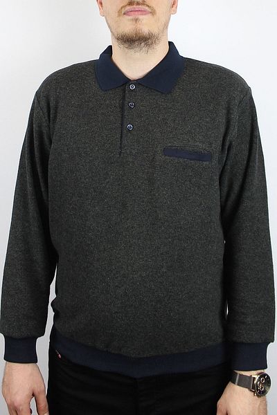 TANİŞ GİYİM Men's Khaki Sweatshirt - Polo Neck, Pocket, Thessaloniki Knit, Regular Fit, One Size Small Recommended